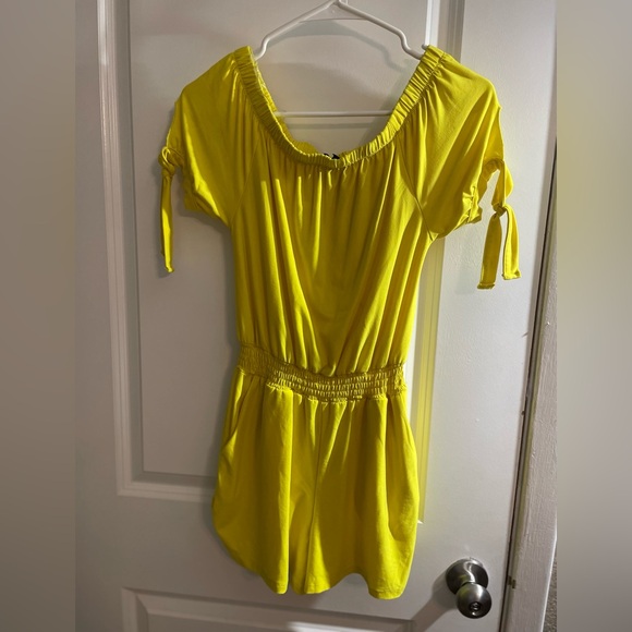 Derek Heart Pants - Bright Yellow Romper